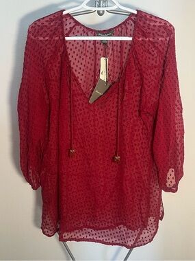 Tommy Bahama Silk Blend Sheer Dot Top